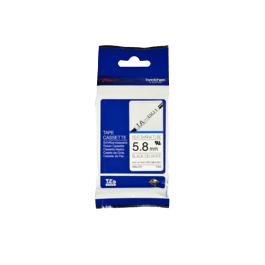 Brother HSE211 Svart text / Vit tejp 5,8 mm x 1,5 m - Original