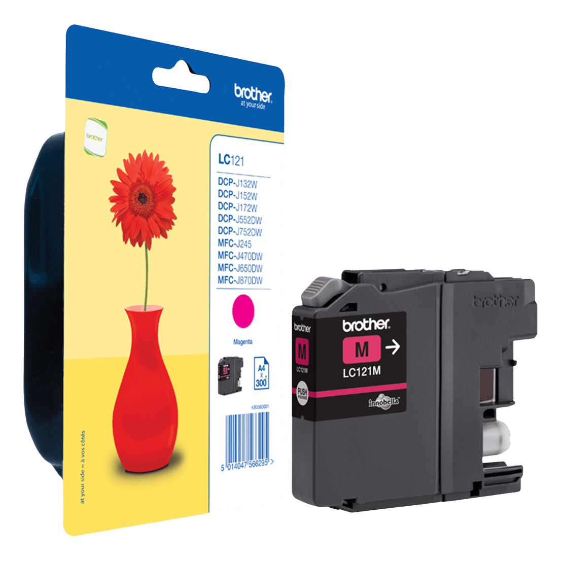 Brother LC121M magenta Skrivarpatron - 300 sidor - Original