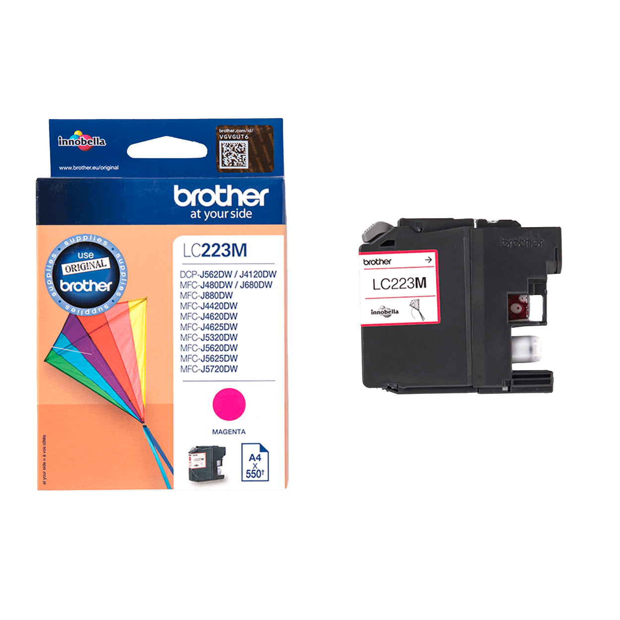 Brother LC223M magenta Skrivarpatron - 550 sidor - Original