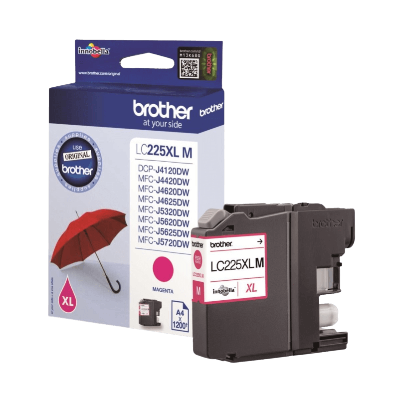 Brother LC225M magenta XL Skrivarpatron - 1200 sidor - Original