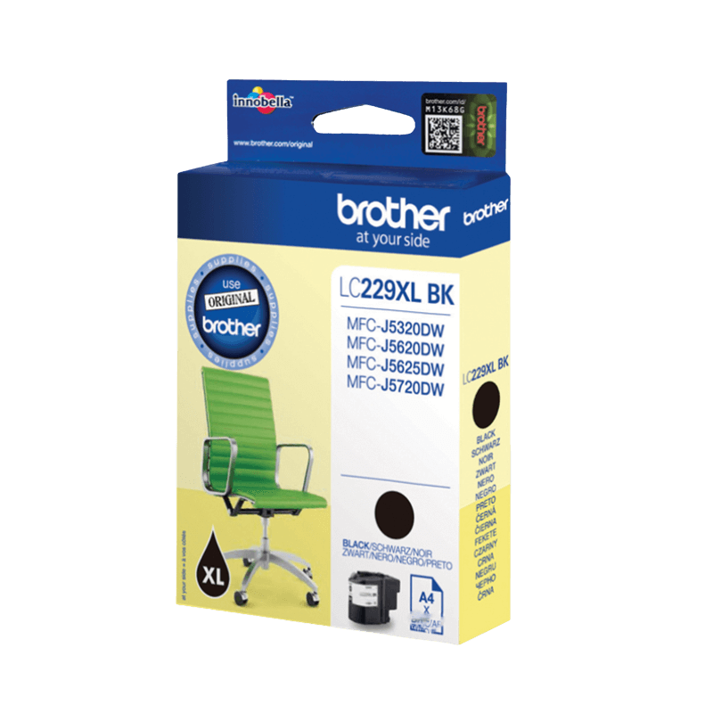 Brother LC229BK svart XL Skrivarpatron - 2400 sidor - Original