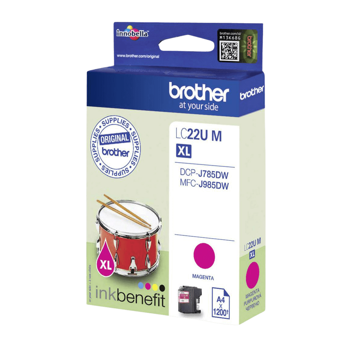 Brother LC22UM magenta Skrivarpatron - 1200 sidor - Original
