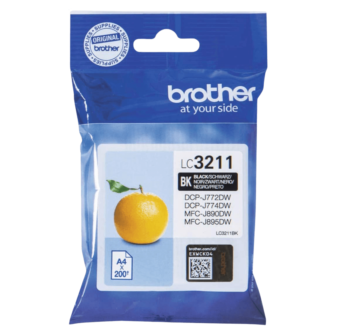 Brother LC3211BK svart Skrivarpatron - 200 sidor - Original