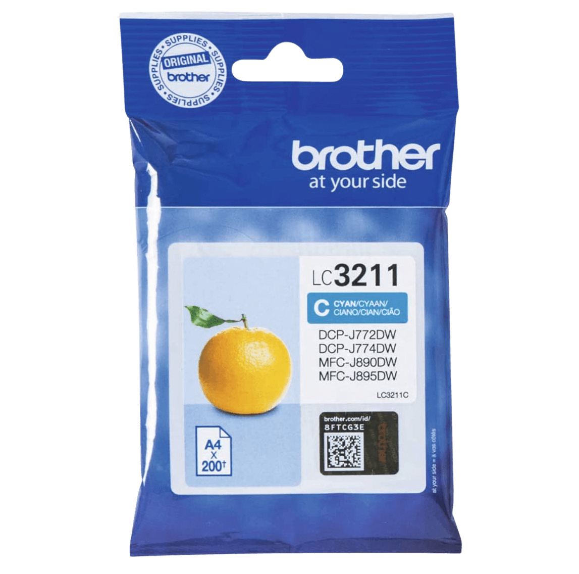Brother LC3211C cyan Skrivarpatron - 200 sidor - Original