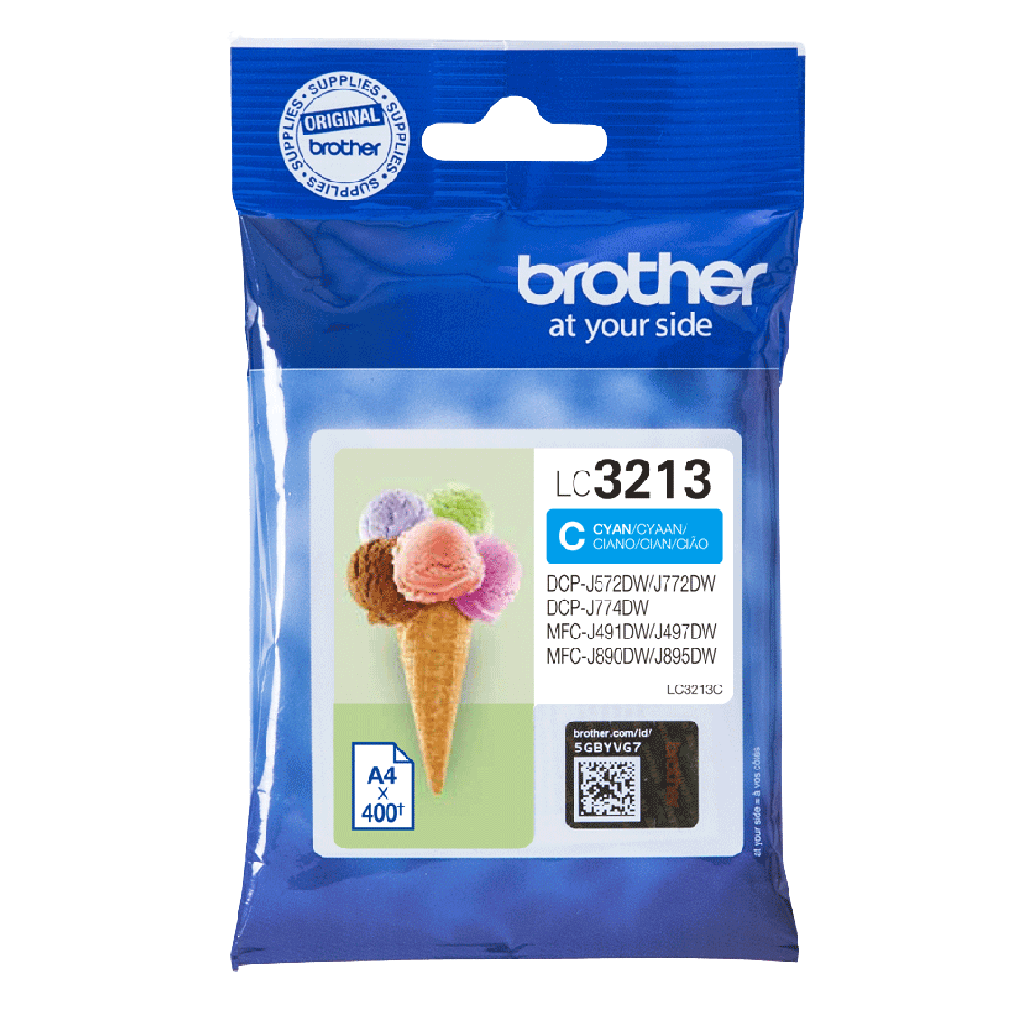 Brother LC3213C cyan XL Skrivarpatron - 400 sidor - Original