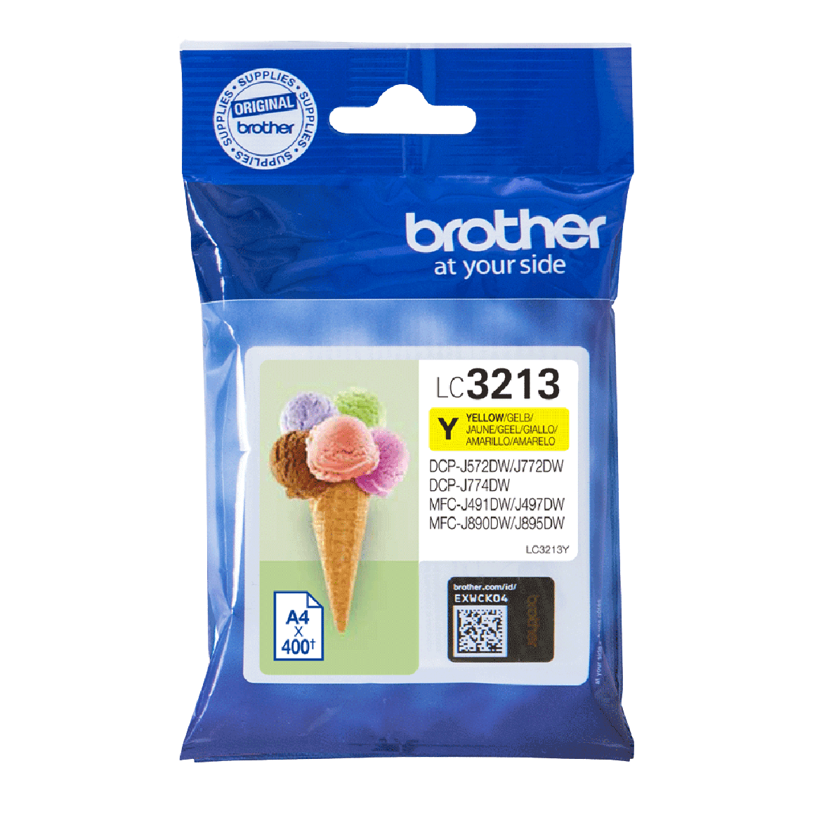 Brother LC3213Y gul XL Skrivarpatron - 400 sidor - Original