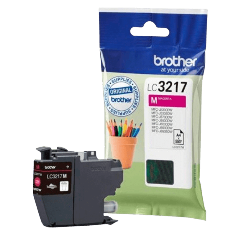 Brother LC3217M magenta Skrivarpatron - 550 sidor - Original
