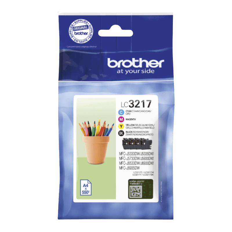 Brother LC3217VALDR CMYK Skrivarpatron - 2200 sidor - Original