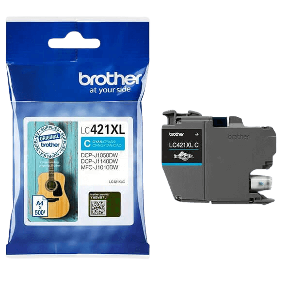 Brother LC421XLC cyan Skrivarpatron - 500 sidor - Original
