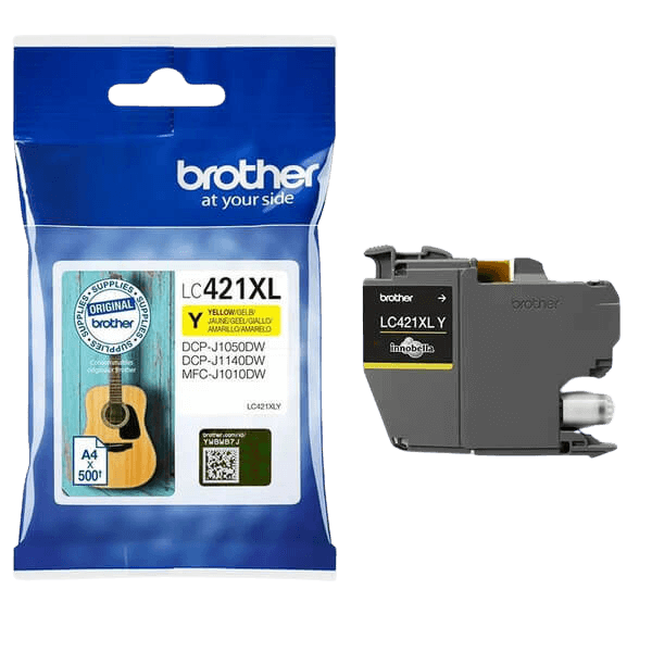 Brother LC421XLY gul Skrivarpatron - 500 sidor - Original