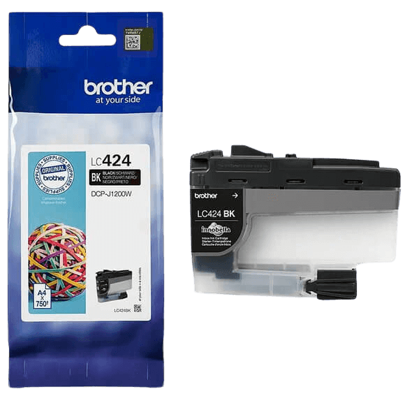 Brother LC424BK svart Skrivarpatron - 750 sidor - Original