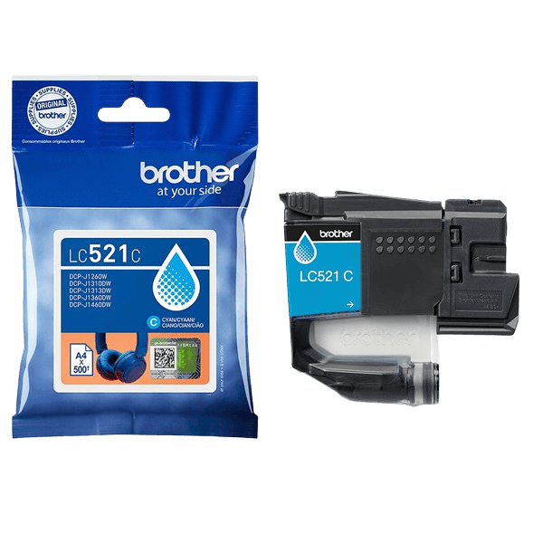 Brother LC521C cyan Skrivarpatron - 500 sidor - Original