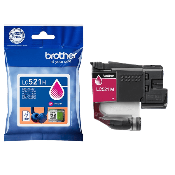 Brother LC521M magenta Skrivarpatron - 500 sidor - Original