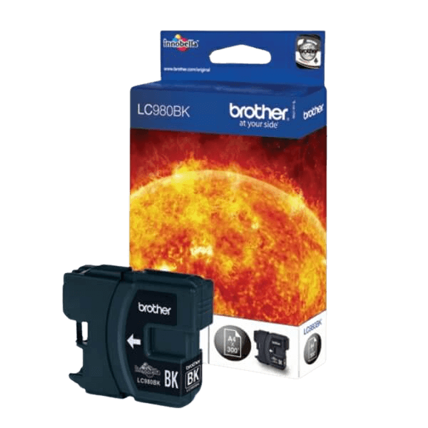 Brother LC980BK svart Skrivarpatron - 300 sidor - Original