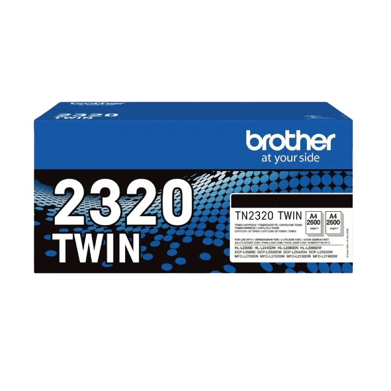 Brother TN2320 svart XL toner - 2600 sidor - Original