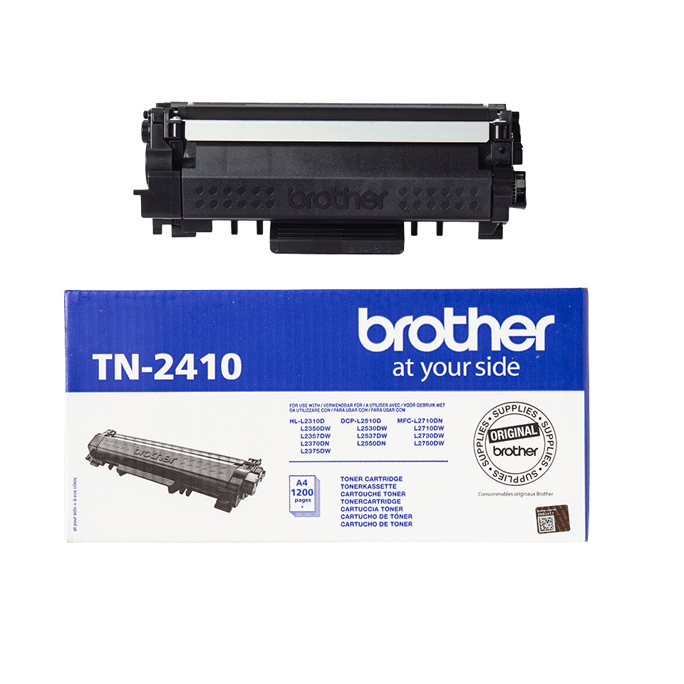 Brother TN2410 svart toner - 1200 sidor - Original