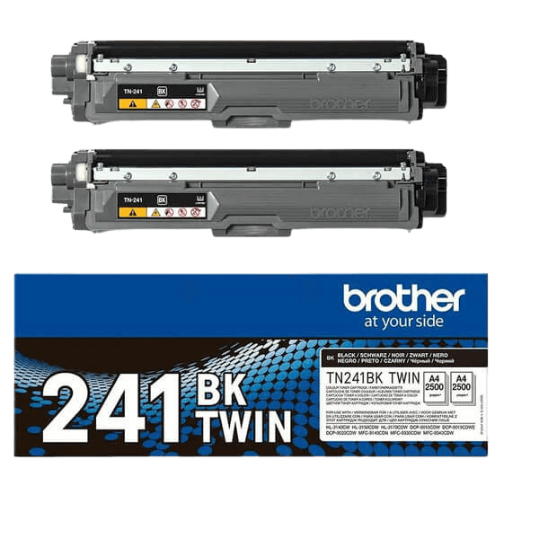Brother TN241BK svart twin pack toner - 5000 sidor - Original