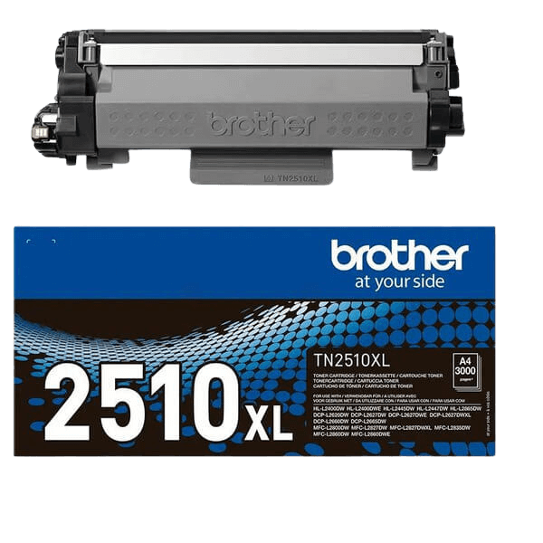 Brother TN2510XL svart toner - 3000 sidor - Original