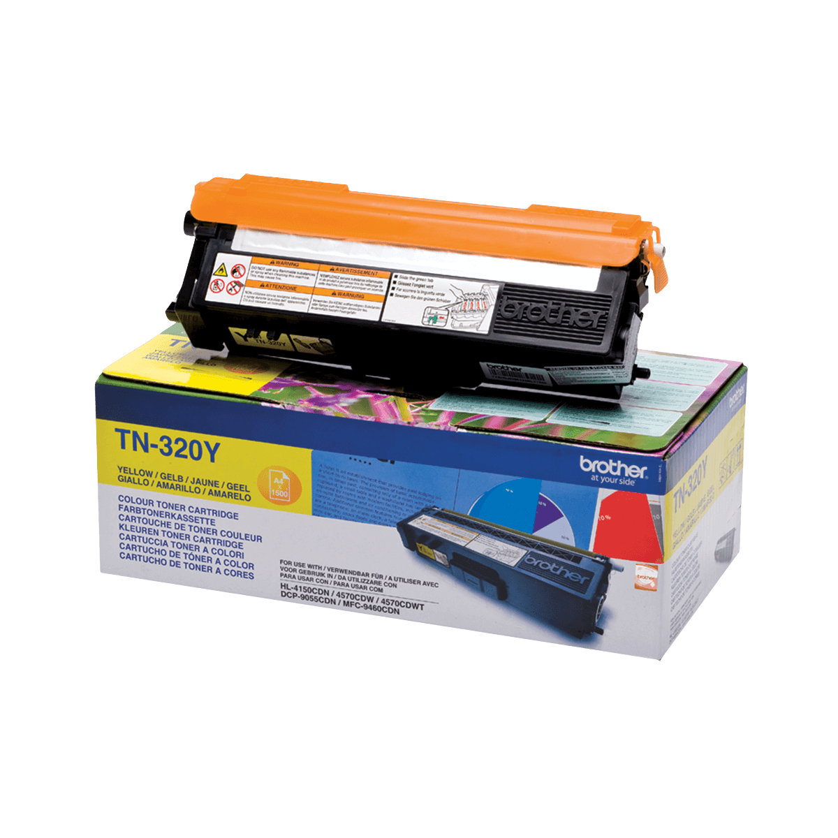 Brother TN320Y gul toner - 1500 sidor - Original