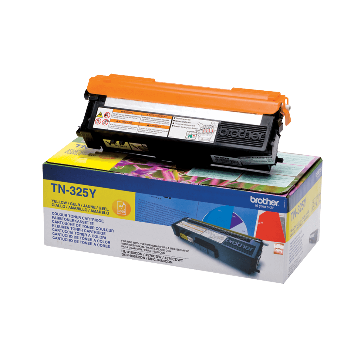 Brother TN325Y gul XL toner - 3500 sidor - Original