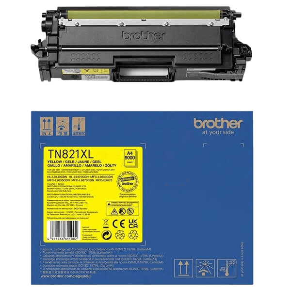 Brother TN821XLY gul toner - 9000 sidor - Original