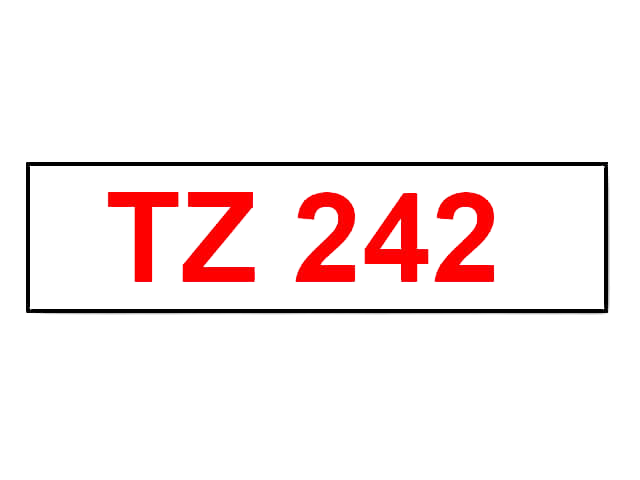 Brother TZe-242 Röd text / Vit tejp 18 mm x 8 m - Kompatibel