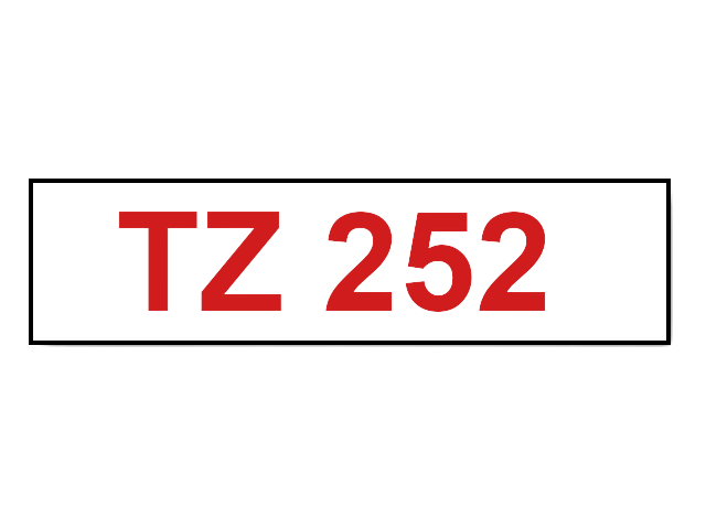 Brother TZe-252 Röd text / Vit tejp 24 mm x 8 m - Kompatibel