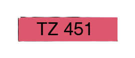 Brother TZe-451 Svart text / Röd tejp 24 mm x 8 m - Kompatibel