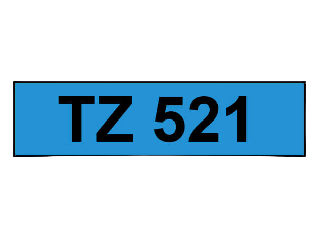 Brother TZe-521 Svart text / Blå tejp 9 mm x 8 m - Kompatibel