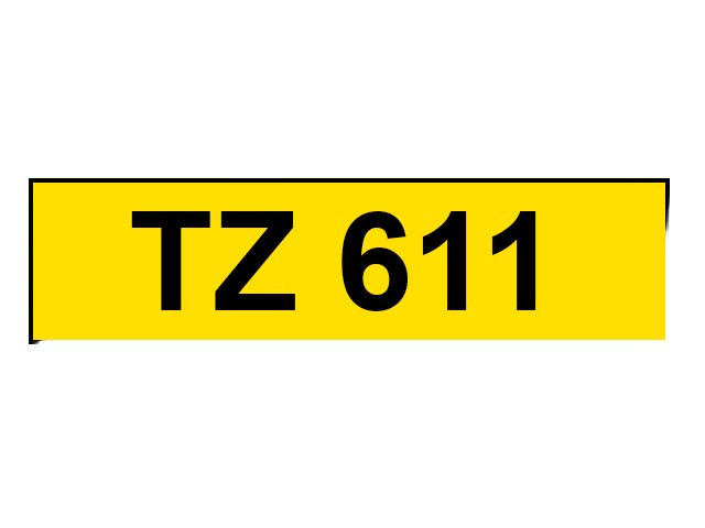 Brother TZe-611 Svart text / Gul tejp 6 mm x 8 m - Kompatibel