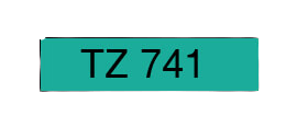 Brother TZE741 Svart text / Grön tejp 18 mm x 8 m - Kompatibel