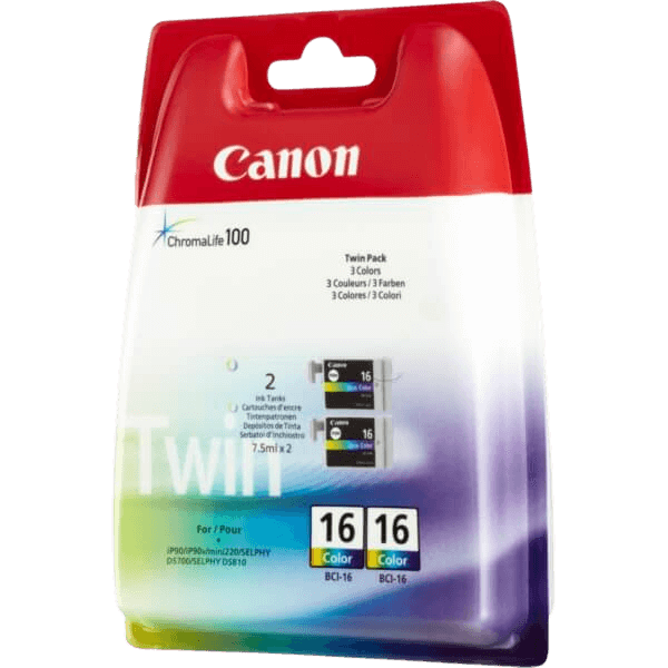 9818A002 Canon BCI-16C 3 färger i en twin pack Skrivarpatron - 2,5 ml. - Original