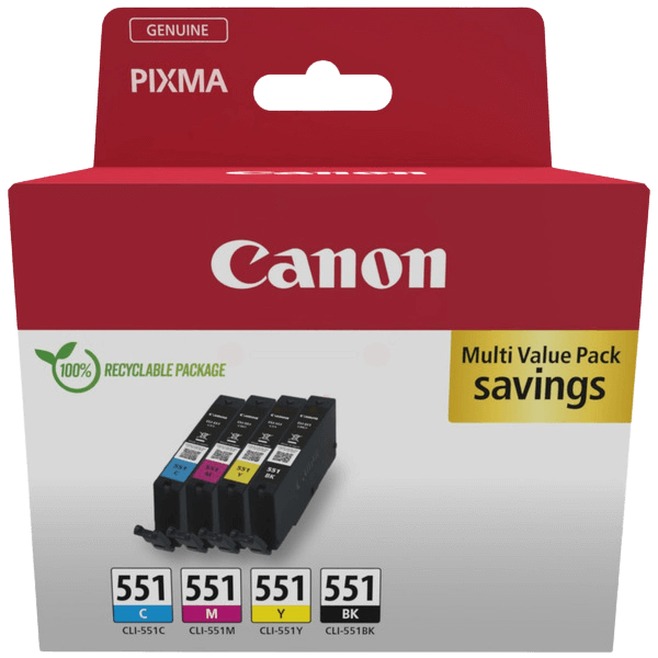 6509B015 Canon CLI-551 CMYK Skrivarpatron - 4x7 ml. - Original