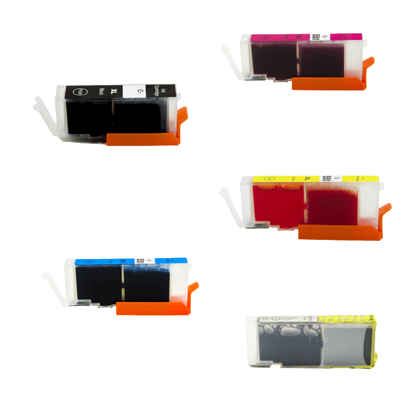 5 st. Canon CLI-551XL Skrivarpatron rabattpaket - Kompatibel