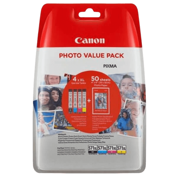 0332C005 Canon CLI-571XL CMYK + Papper Skrivarpatron - Original