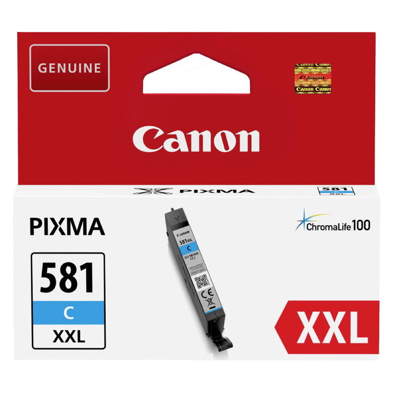 1995C001 Canon CLI-581C cyan XXL Skrivarpatron - 11 ml. - Original