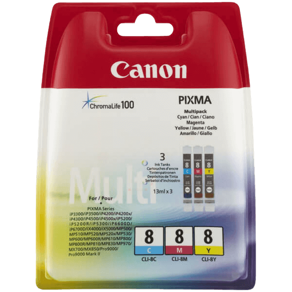 0621B029 Canon CLI-8CMY 3 färger i en Skrivarpatron - 39 ml. - Original