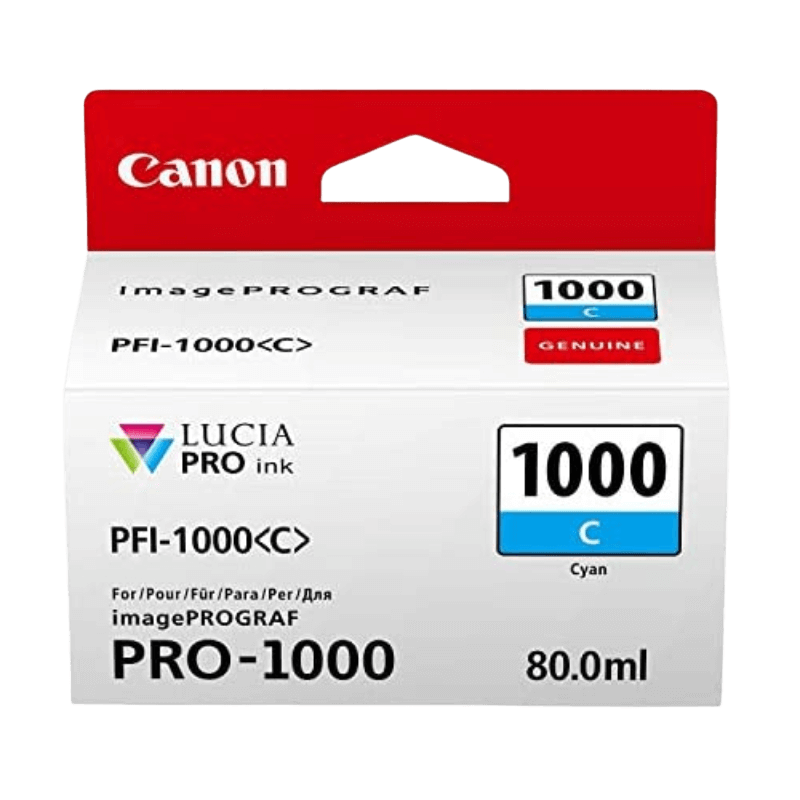 0547C001 Canon PFI-1000C cyan Skrivarpatron - 80 ml. - Original