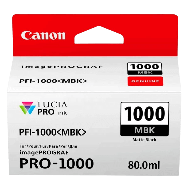 0545C001 Canon PFI-1000MBK matt svart Skrivarpatron - 80 ml. - Original