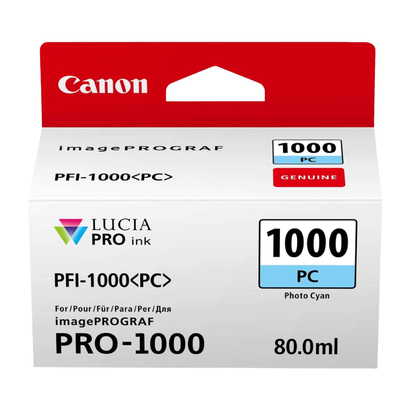 0550C001 Canon PFI-1000PC foto cyan Skrivarpatron - 80 ml. - Original