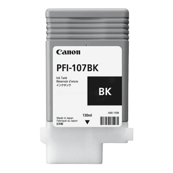 6705B001 Canon PFI-107BK svart Skrivarpatron - 130 ml. - Original