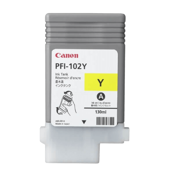 0898B001 Canon PFI102Y gul Skrivarpatron - 130 ml. - Original