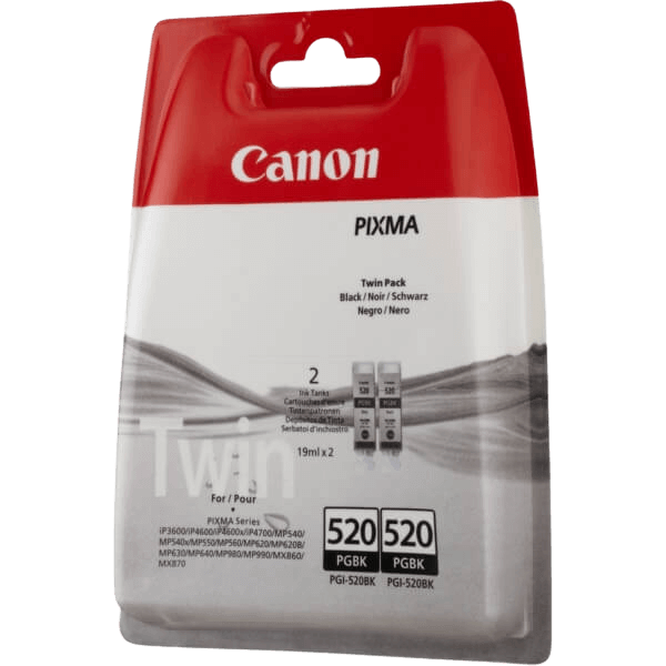 2932B012 Canon PGI520BKTWIN svart twin pack Skrivarpatron - 38 ml. - Original