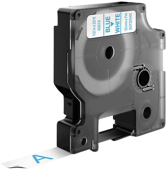 45014 Dymo S0720540 Blå text / Vit tejp 12 mm x 7 m - Kompatibel