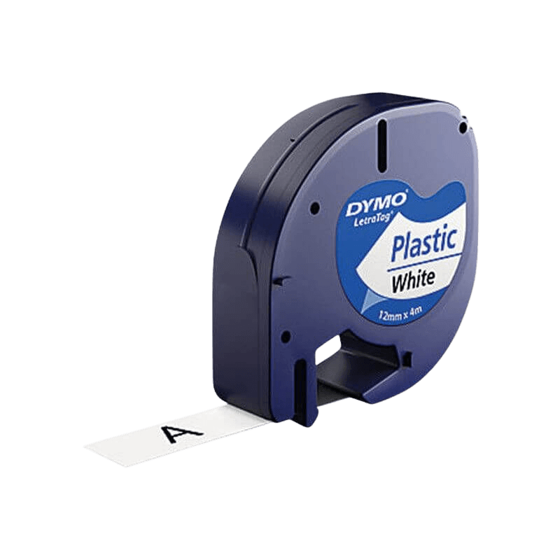 45020 Dymo S0720600 Vit text / Genomskinlig tejp 12 mm x 7 m - Kompatibel
