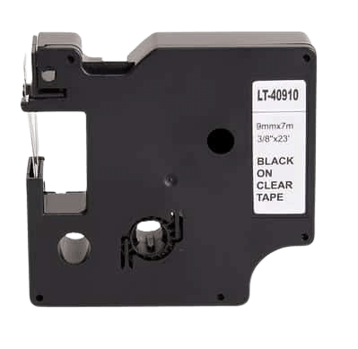 Dymo S0720670 Svart text / Genomskinlig tejp 9 mm x 7 m - Kompatibel