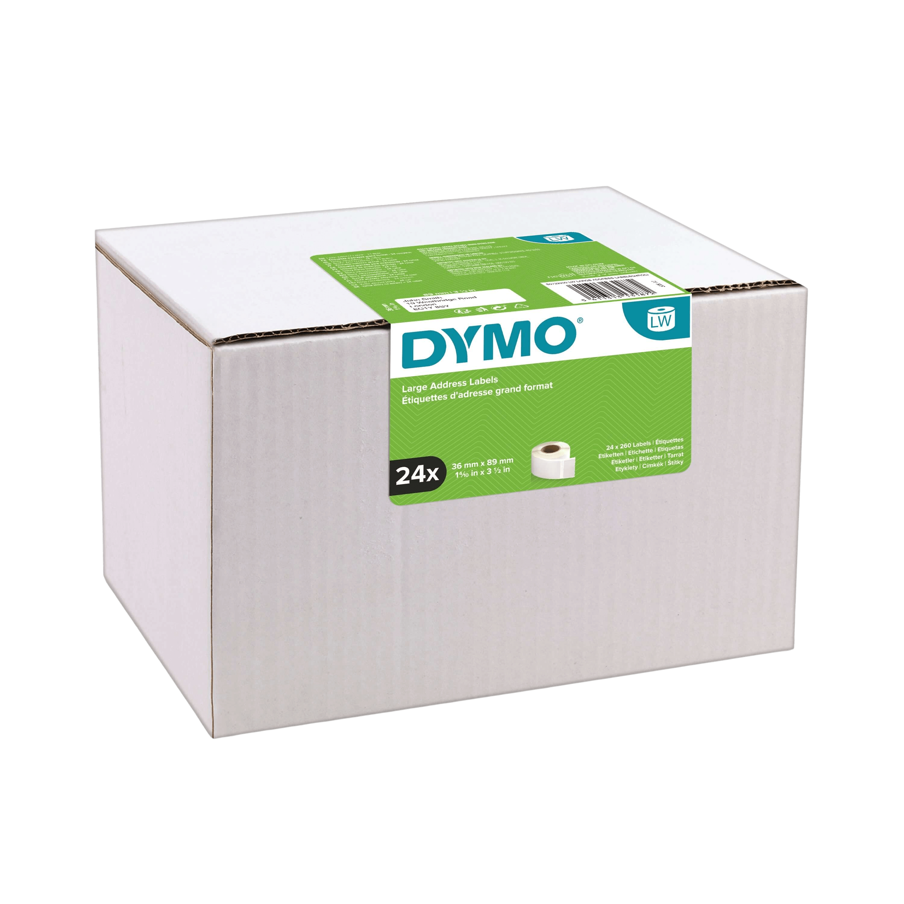 99012 Dymo S0722400 Vit 36 x 89 mm, 260 st. adressetikett - Kompatibel