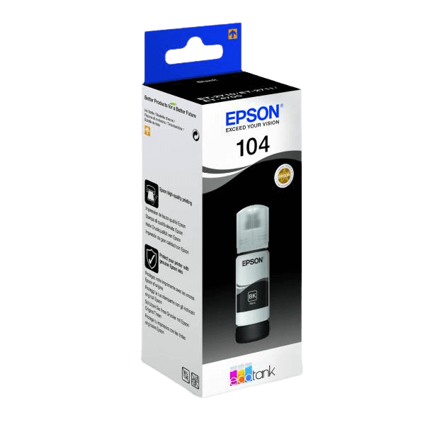 C13T00P140 Epson 104 svart bläck refill - 65 ml. - Original