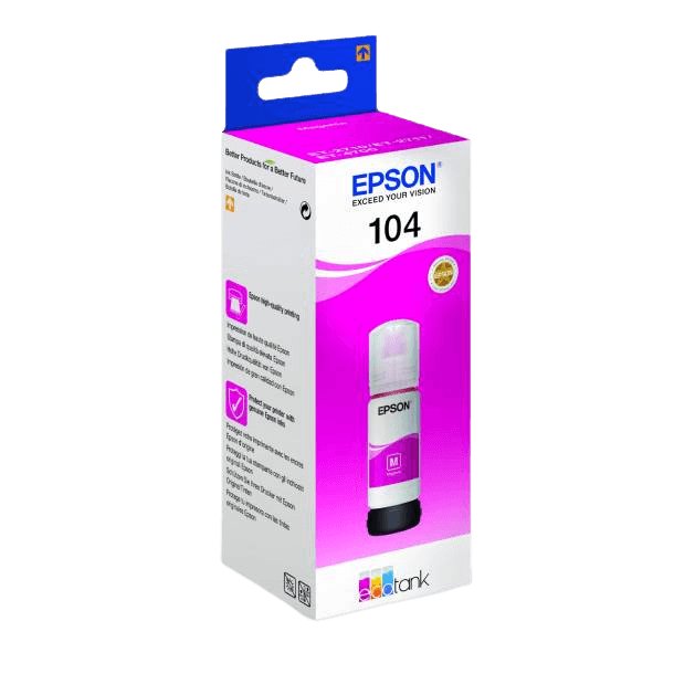 C13T00P340 Epson 104 magenta bläck refill - 65 ml. - Original