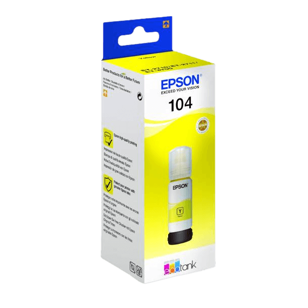 C13T00P440 Epson 104 gul bläck refill - 65 ml. - Original